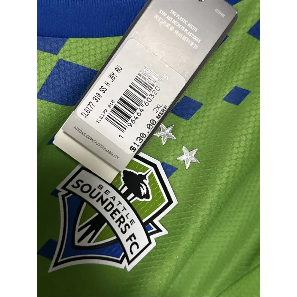 Adidas MLS Seattle Sounders FC 22-23 Green Authentic Soccer Jersey Men’s 2XL